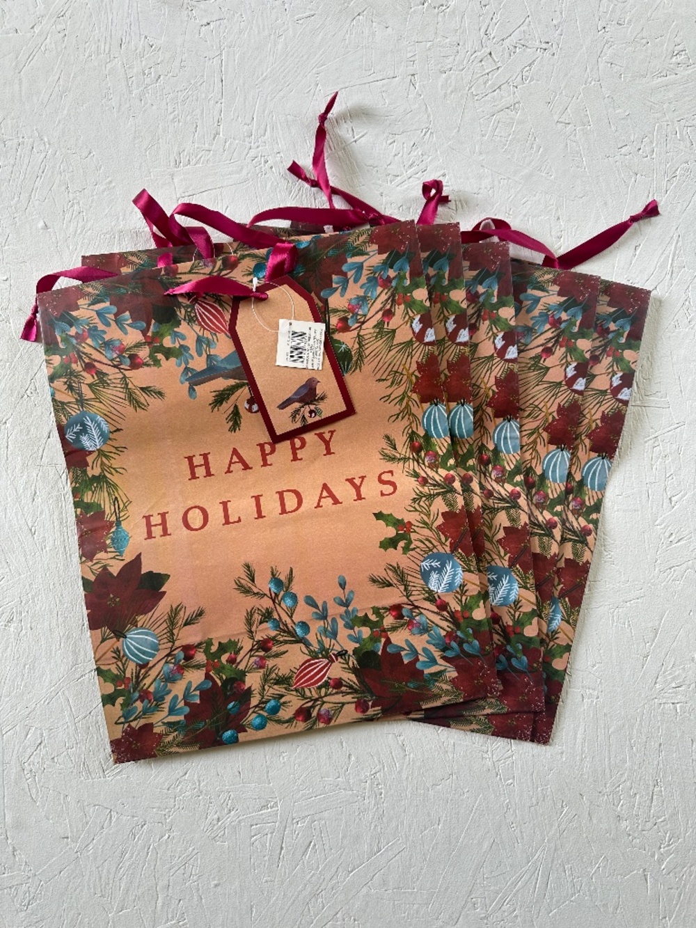 Lot of 5 Celebrate It Happy Holidays Decorative Gift Bags